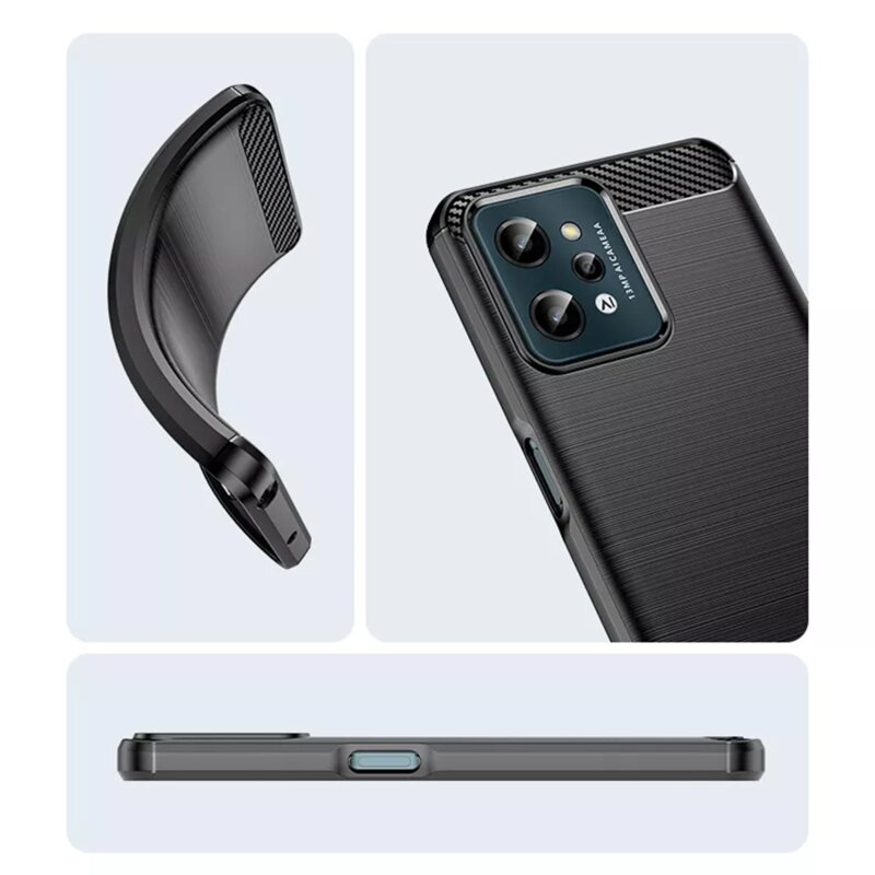 Husa Realme C31 Techsuit Carbon Silicone, negru