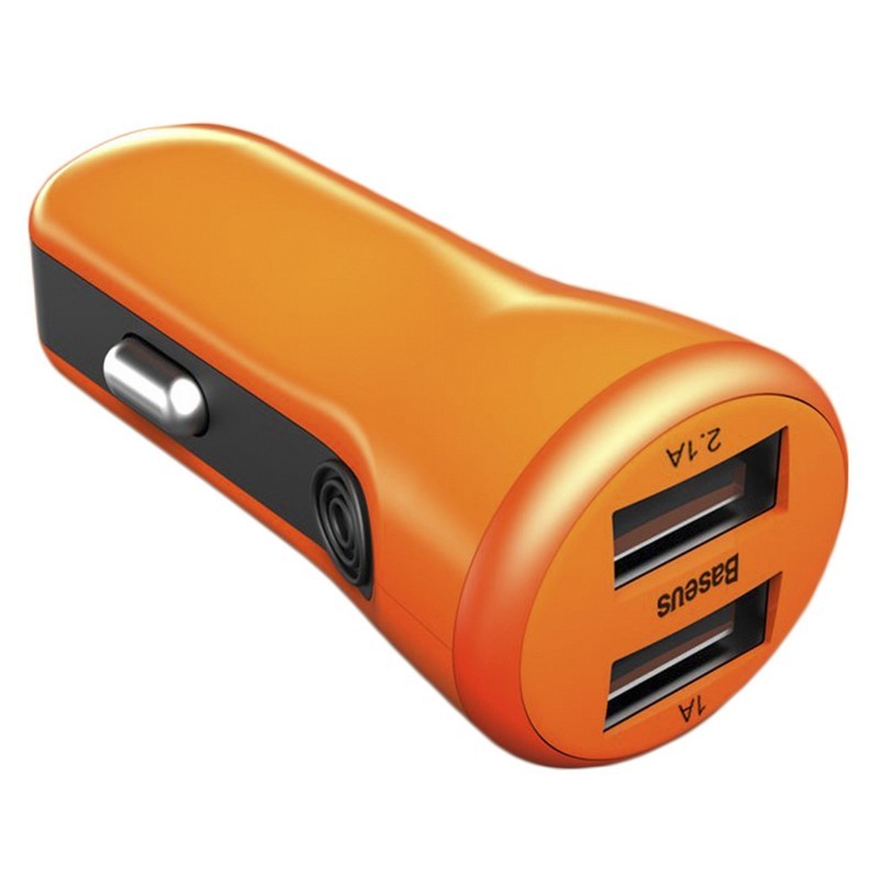 Incarcator Auto Baseus Tiny Color Dual USB 3.1A - CCALL-CR07 - Portocaliu