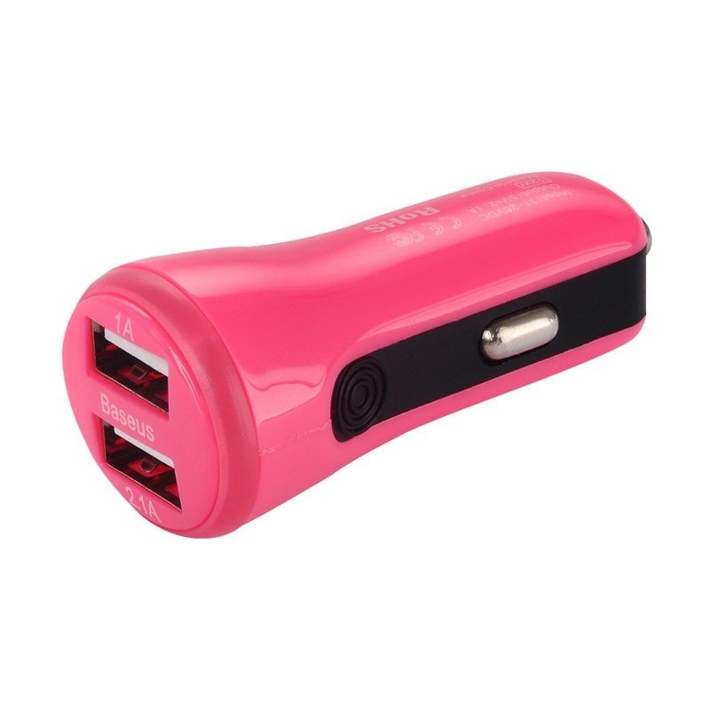 Incarcator Auto Baseus Tiny Color Dual USB 3.1A - CCALL-CR0R - Roz