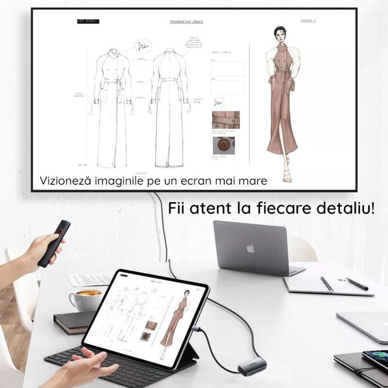 Convertor video Type-C la Mini PD, Ugreen, gri, 60351