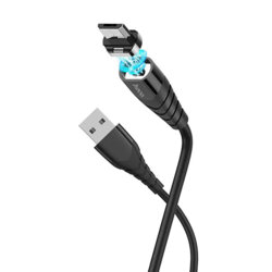 Cablu magnetic Fast Charging Micro-USB Hoco X63, 1m, negru