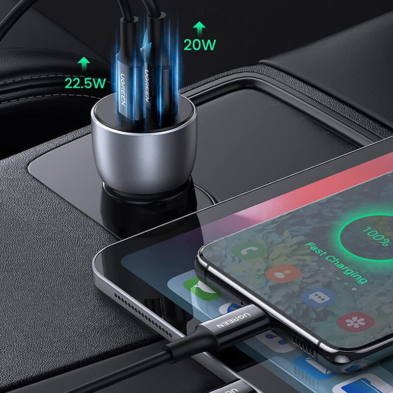 Incarcator telefon de masina USB3.0, tip C Ugreen, 42.5W, 60980