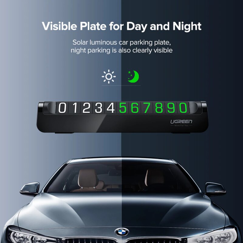 Suport numar telefon auto pentru bord Ugreen, negru, 60326