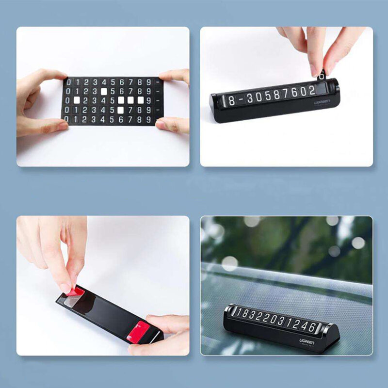 Suport numar telefon auto pentru bord Ugreen, negru, 60326