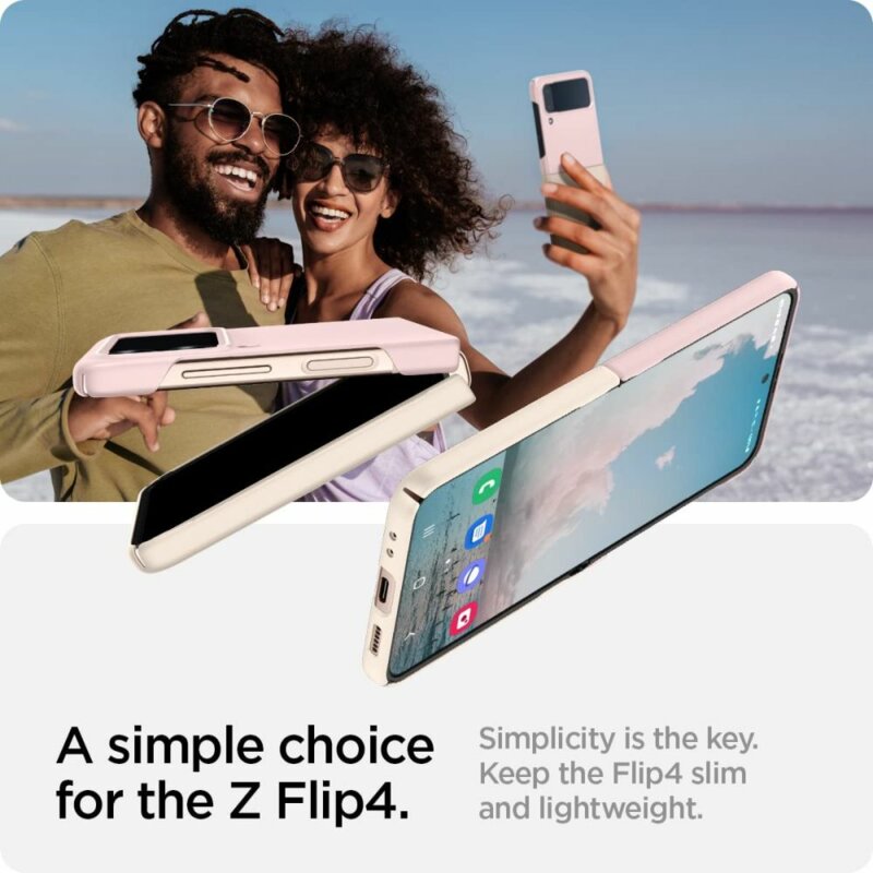 Husa Samsung Galaxy Z Flip4 Spigen Air Skin, roz