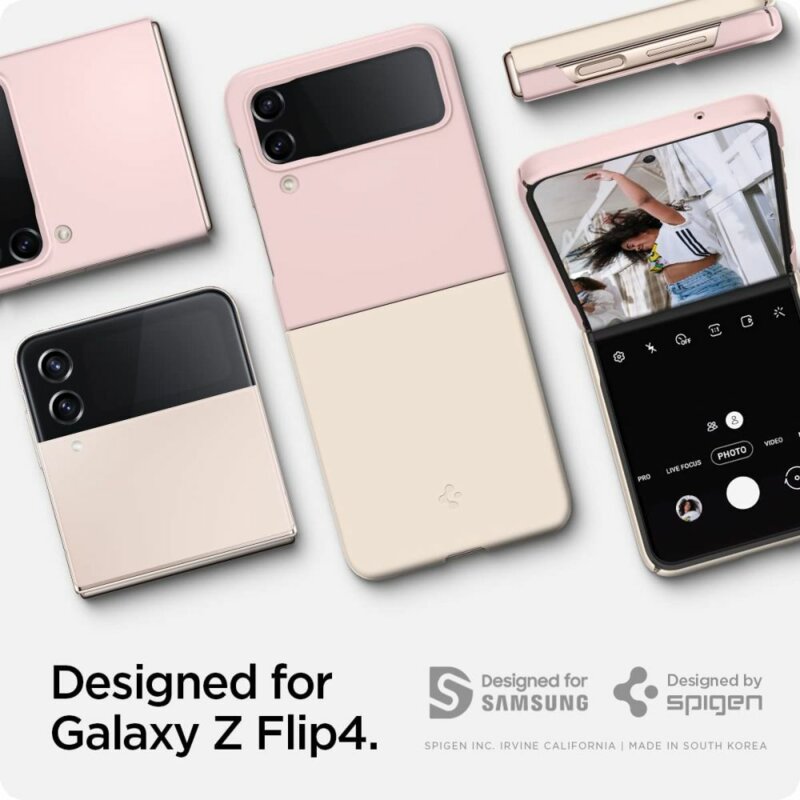 Husa Samsung Galaxy Z Flip4 Spigen Air Skin, roz