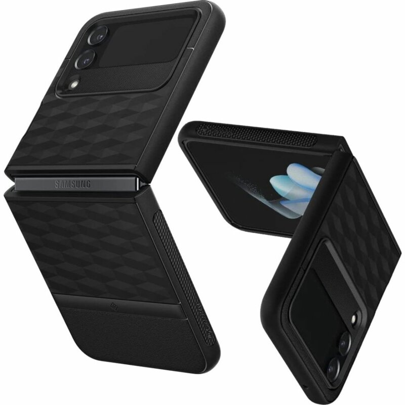 Husa Samsung Galaxy Z Flip4 Spigen Caseology Parallax, negru