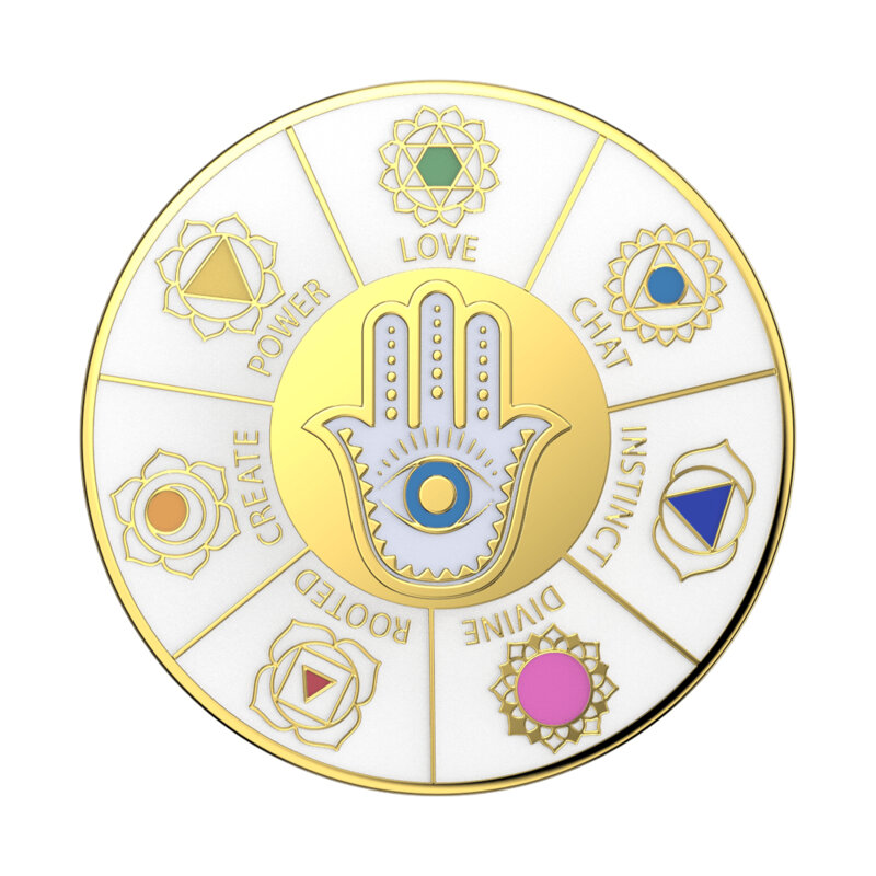 Popsockets original, suport cu functii multiple, Enamel Spinner Chakras