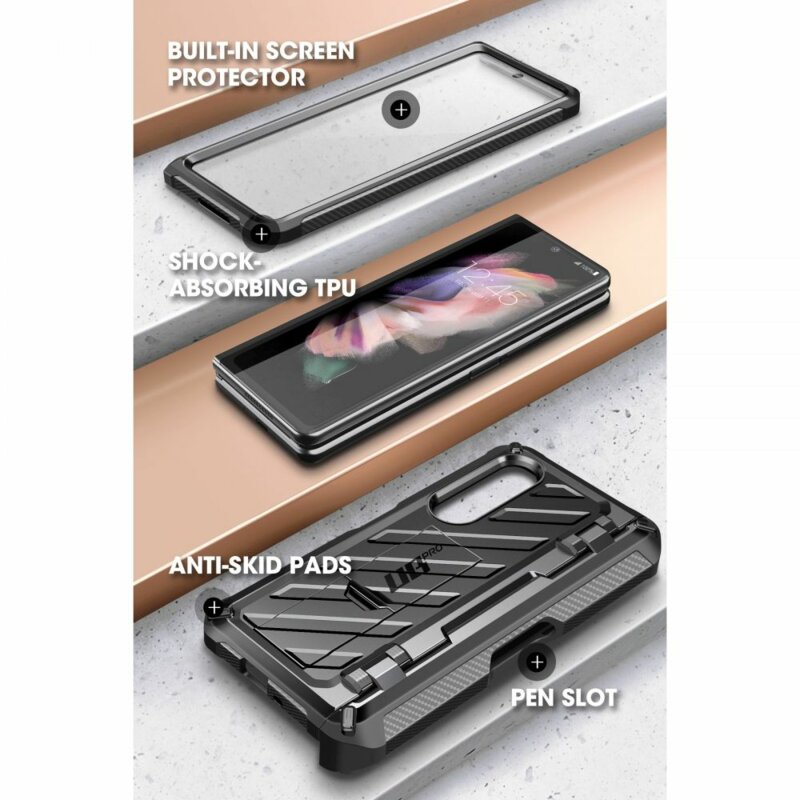 Husa Samsung Galaxy Z Fold3 5G Supcase Unicorn Beetle Pro, negru
