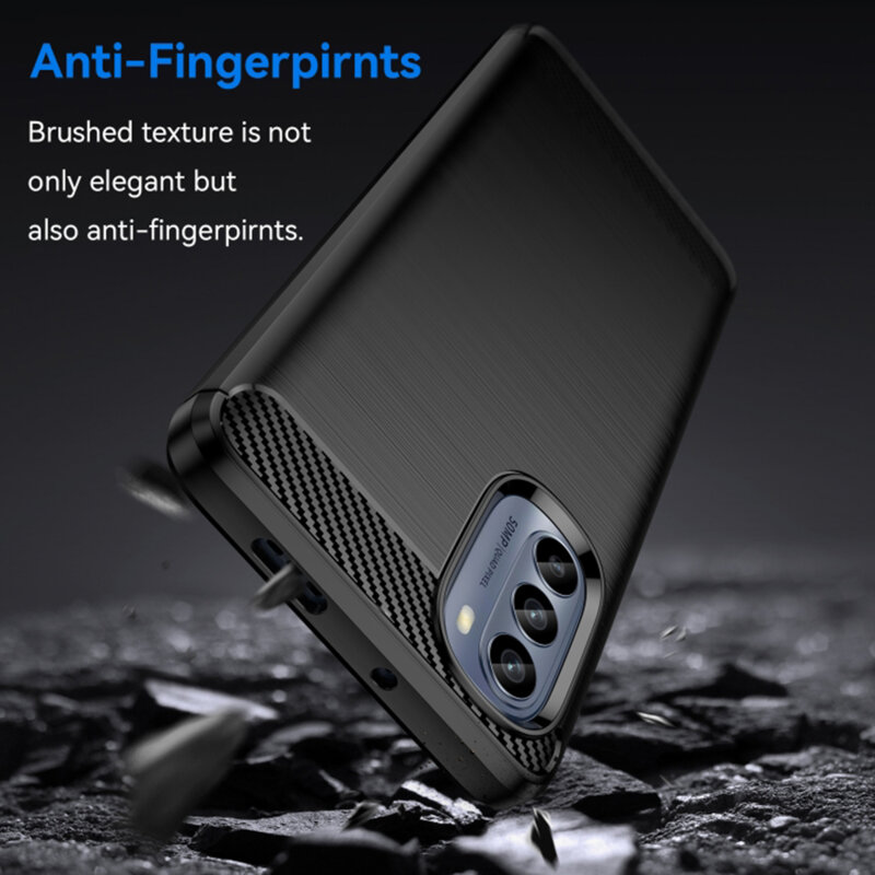 Husa Motorola Moto G62 5G Techsuit Carbon Silicone, negru