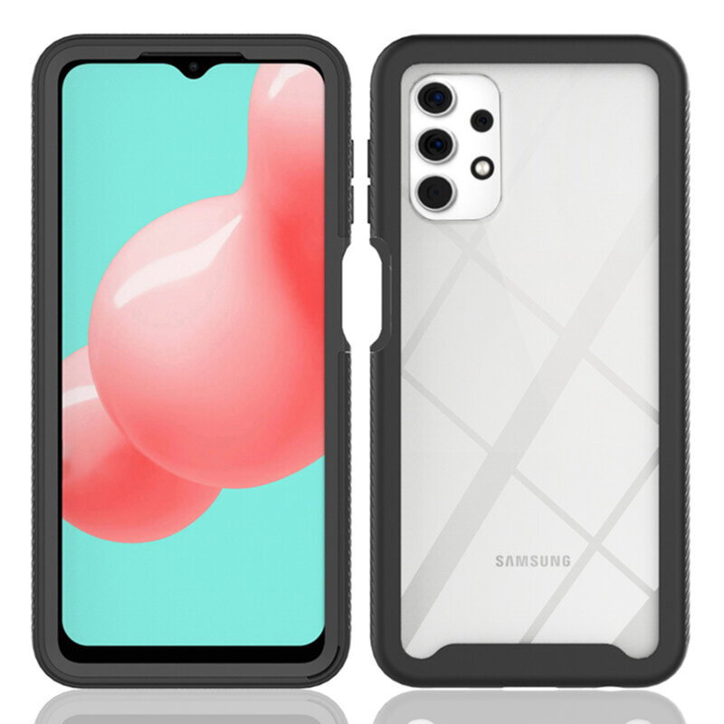 [Pachet 360°] Husa + Folie Samsung Galaxy A32 5G Techsuit Defense, Negru