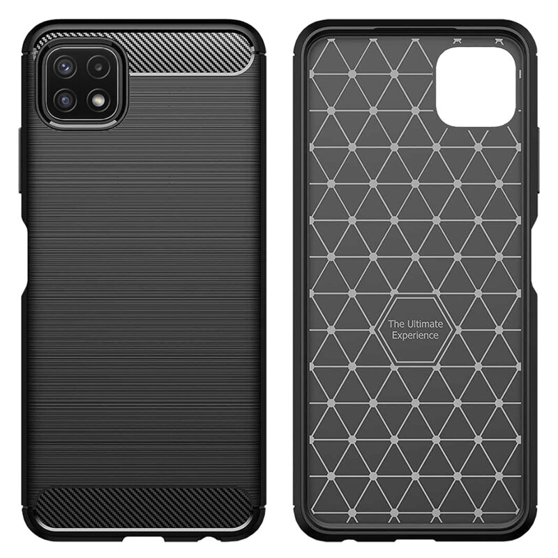 Husa Samsung Galaxy A22 5G Techsuit Carbon Silicone, negru