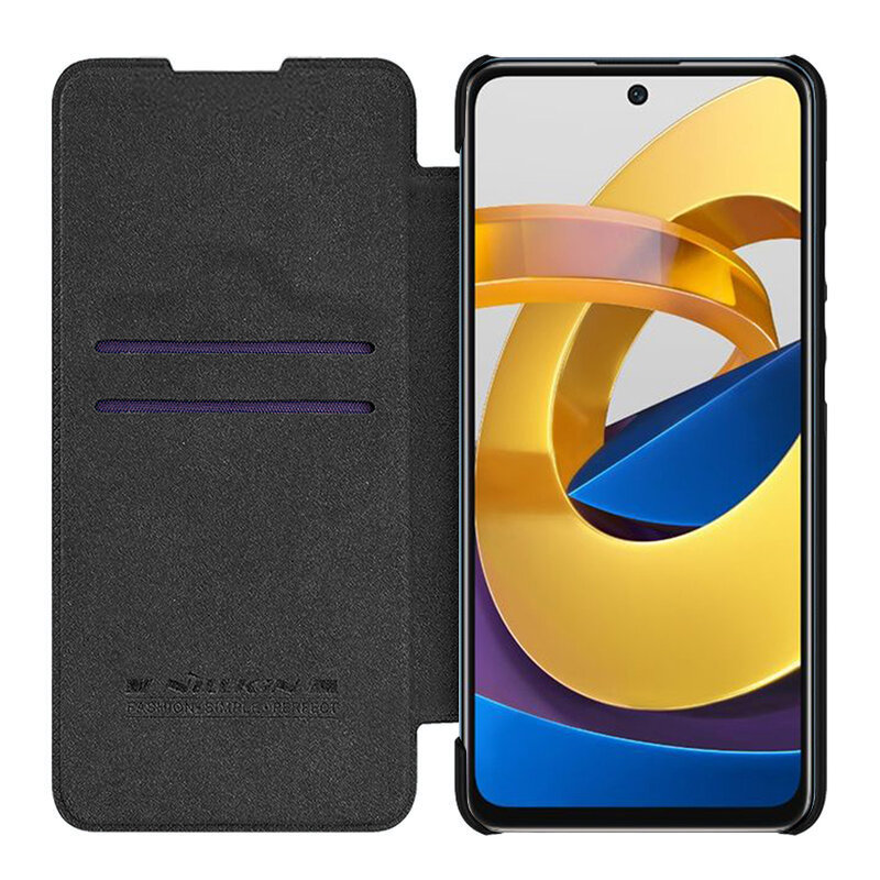 Husa Xiaomi Poco M4 Pro 5G Nillkin QIN Leather, negru
