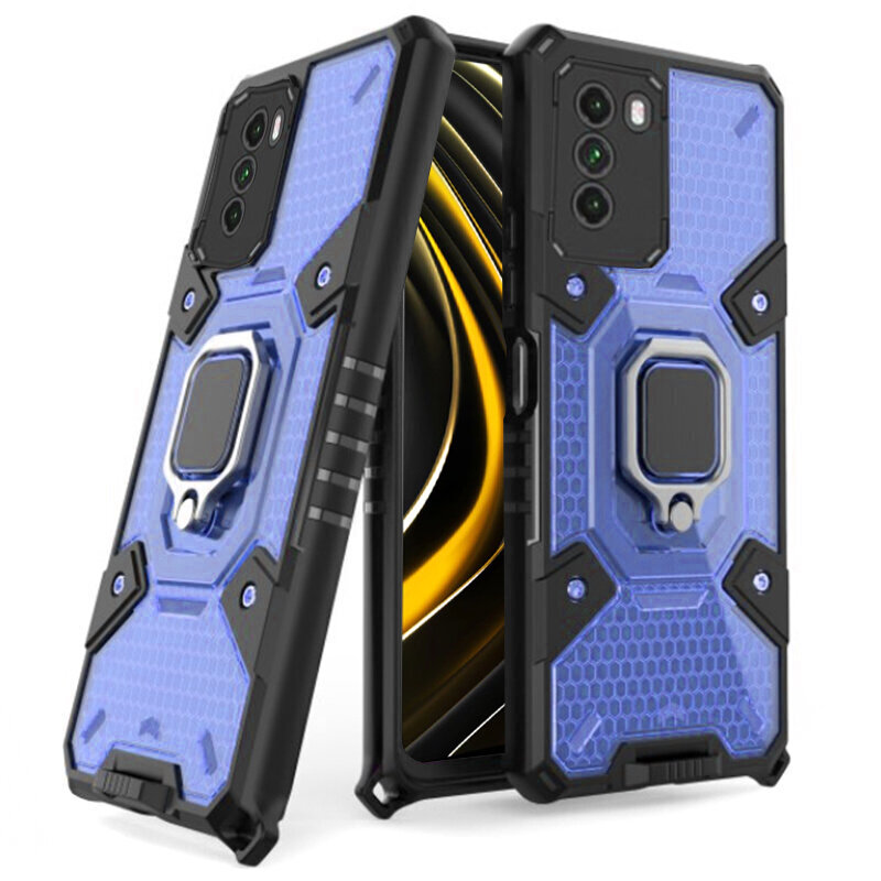 Husa antisoc Xiaomi Poco M3 Techsuit Honeycomb, albastru