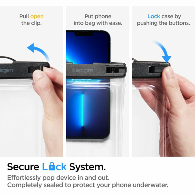 Husa impermeabila telefon IPX8 Spigen A610, clear