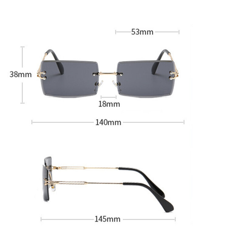 Ochelari de soare dreptunghiulari fara rama unisex Techsuit, 16031-C1