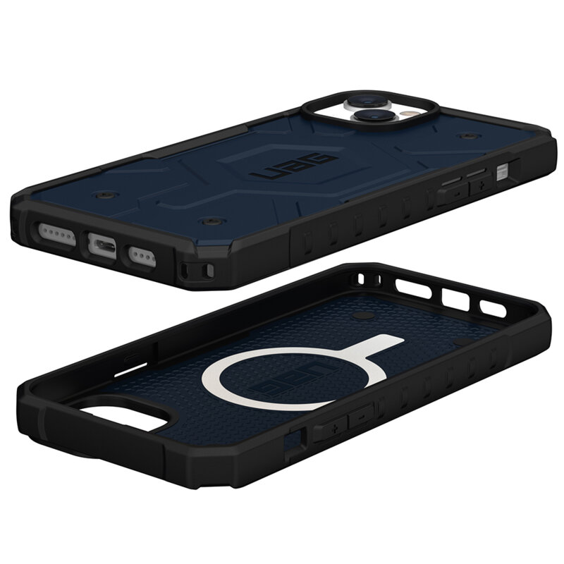 Husa iPhone 14 Plus antisoc UAG Pathfinder MagSafe, bleumarin