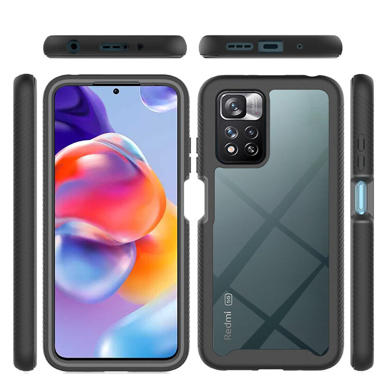 [Pachet 360°] Husa + folie Xiaomi Redmi Note 11 Pro+ 5G Techsuit Defense, negru