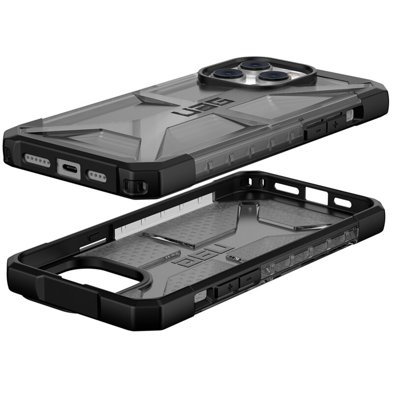 Husa iPhone 14 Pro Max transparenta UAG Plasma, cenusiu
