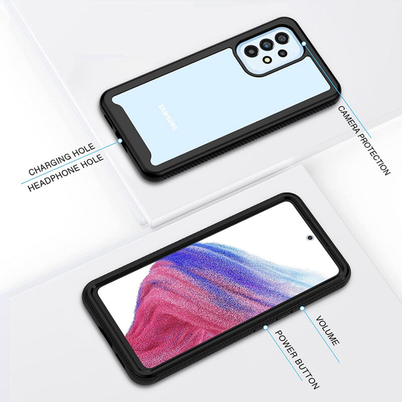 [Pachet 360°] Husa + folie Samsung Galaxy A53 5G Techsuit Defense, negru