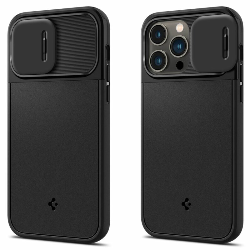 Husa iPhone 14 Pro Max Spigen Optik Armor MagSafe, negru