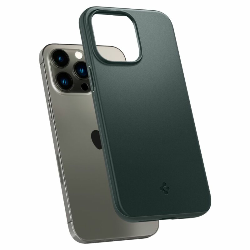 Husa iPhone 14 Pro Spigen Thin Fit, verde inchis