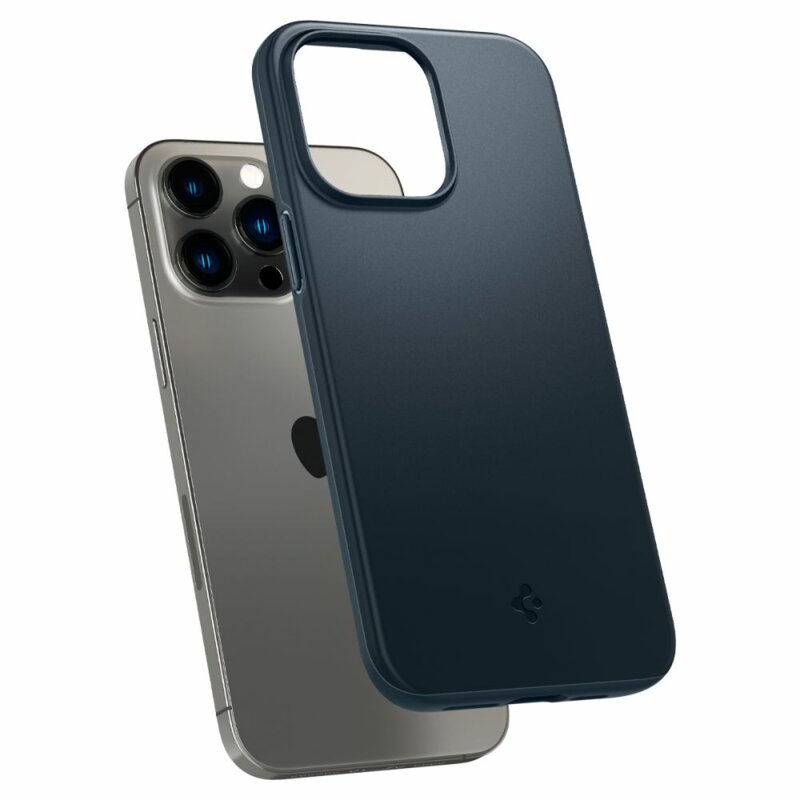 Husa iPhone 14 Pro Max Spigen Thin Fit, albastru inchis