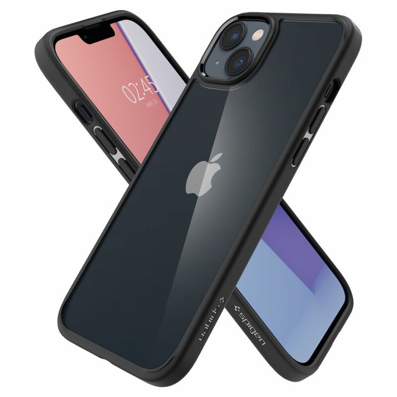 Husa transparenta iPhone 14 Spigen Ultra Hybrid, negru matte