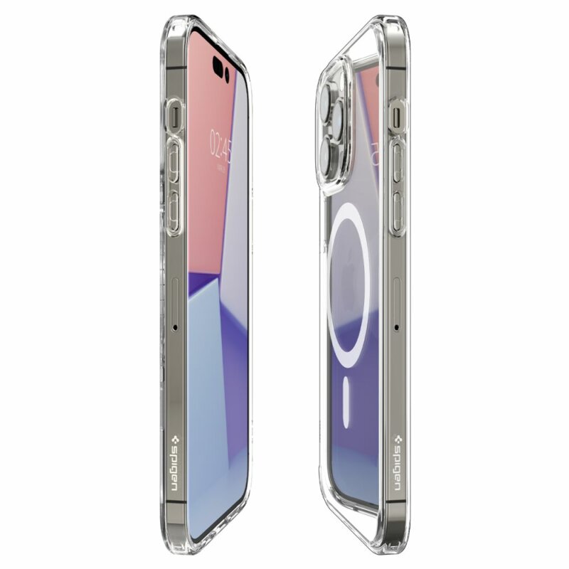Husa transparenta iPhone 14 Pro Spigen Ultra Hybrid MagSafe, alb