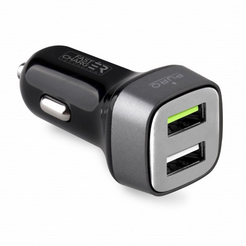 Incarcator Auto Puro FCT 2XUSB 2.4A - Negru