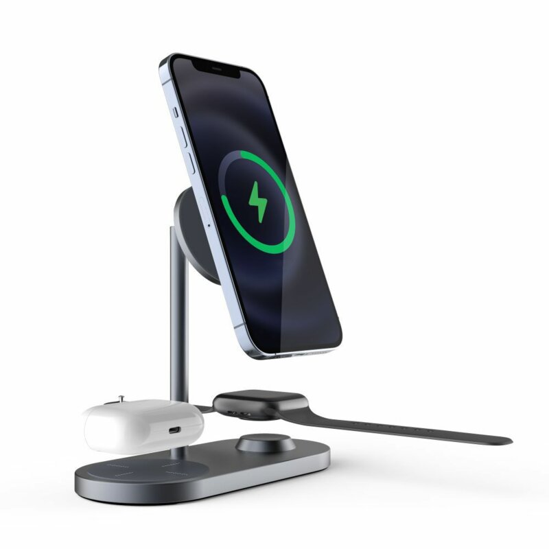 Statie incarcare wireless Apple MagSafe Tech-Protect A22, 15W, gri