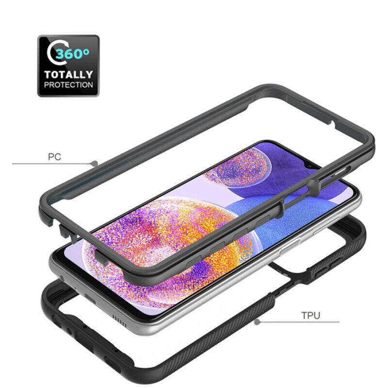 [Pachet 360°] Husa + folie Samsung Galaxy A23 Techsuit Defense, negru