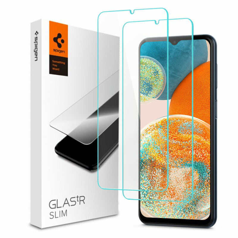 [Pachet 2x] Folie sticla Samsung Galaxy A23 5G Spigen Glas.tR Slim, clear