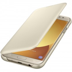 Husa Originala Samsung Galaxy J7 2017 J730 Flip Wallet Gold
