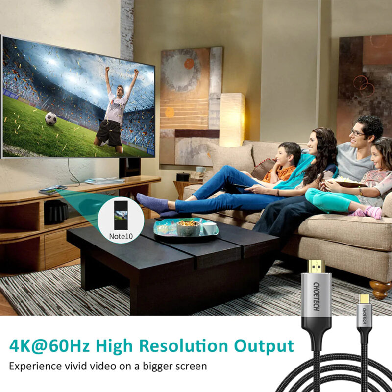 Kit extender HDMI adaptor + cablu la tip C 4K Choetech, CH0033