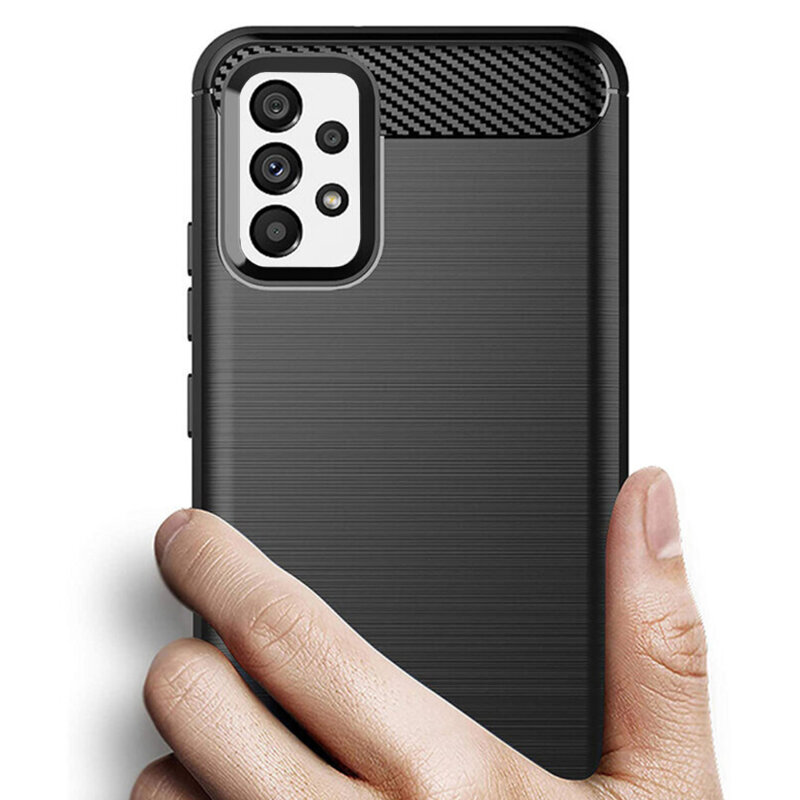 Husa Samsung Galaxy A73 5G Techsuit Carbon Silicone, negru