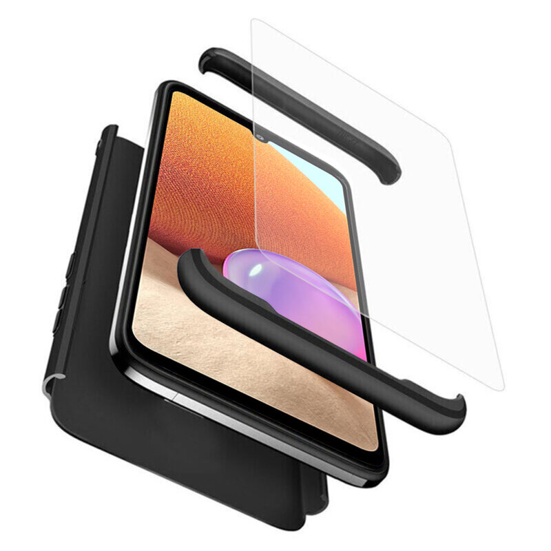 [Pachet 360°] Husa + Folie Samsung Galaxy A32 4G GKK Original - Negru