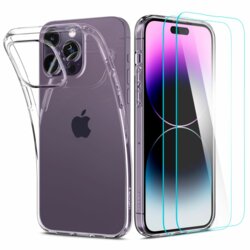 [Pachet 360°] Husa + 2x folie iPhone 14 Pro Spigen Crystal Pack, clear