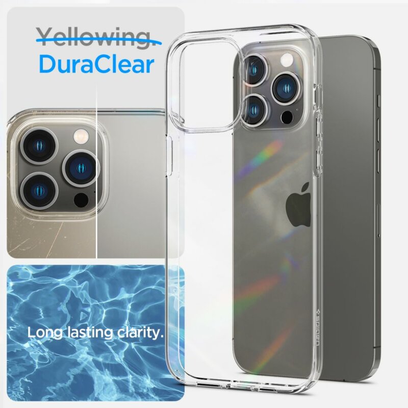 [Pachet 360°] Husa + 2x folie iPhone 14 Pro Max Spigen Crystal Pack, clear