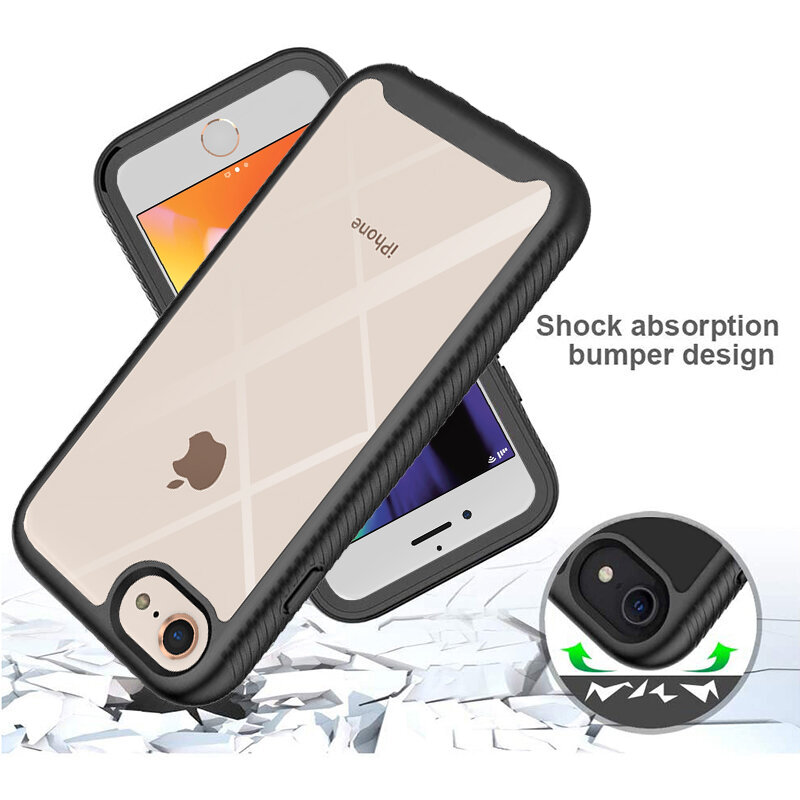 [Pachet 360°] Husa + Folie iPhone 8 Techsuit Defense, Negru