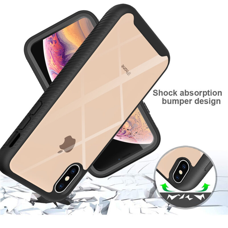 [Pachet 360°] Husa + Folie iPhone XS Max Techsuit Defense, Negru