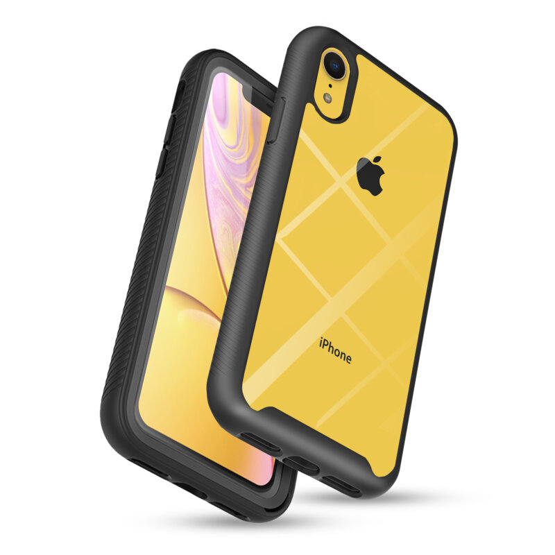 [Pachet 360°] Husa + Folie iPhone XR Techsuit Defense, Negru