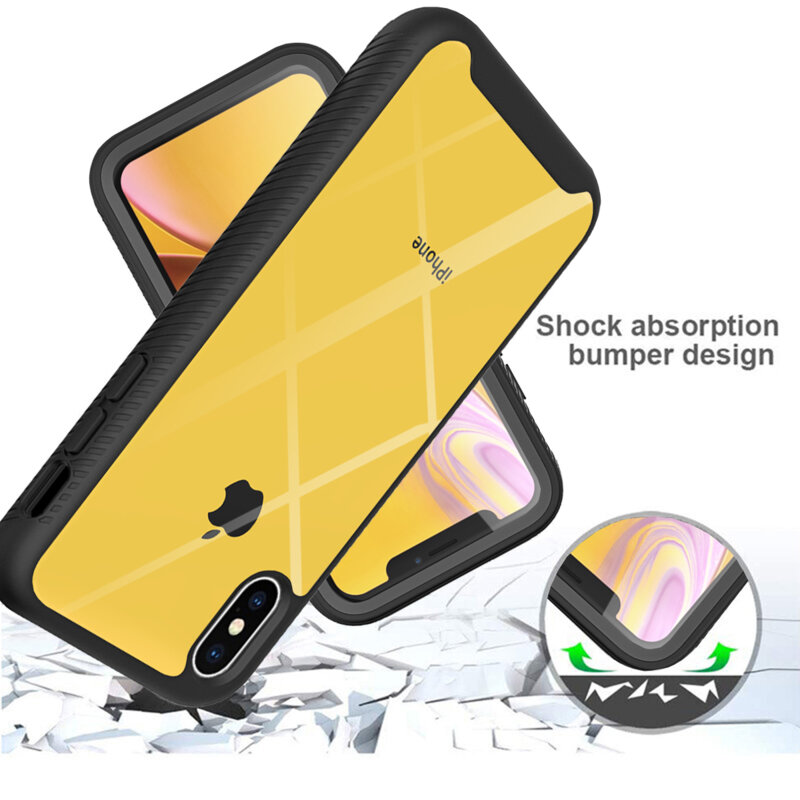[Pachet 360°] Husa + Folie iPhone XR Techsuit Defense, Negru