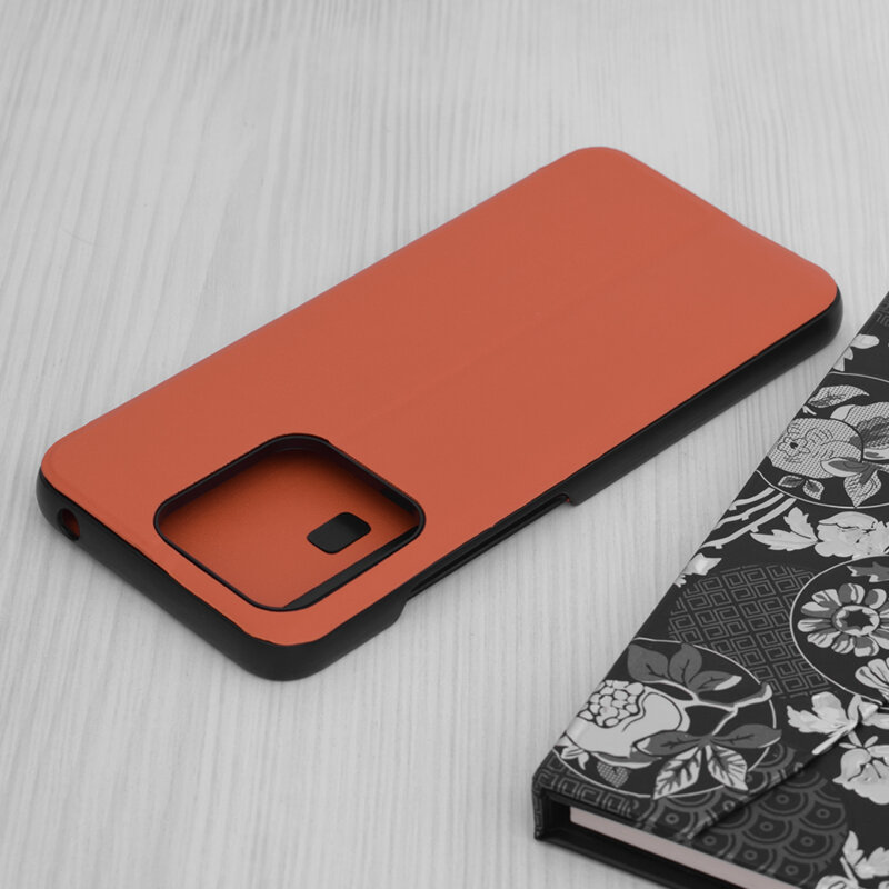 Husa Xiaomi Redmi 10C Eco Leather View flip tip carte, portocaliu