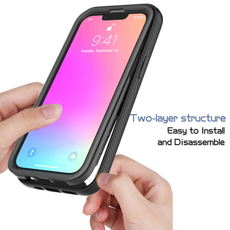 [Pachet 360°] Husa + folie iPhone 14 Pro Techsuit Defense, negru