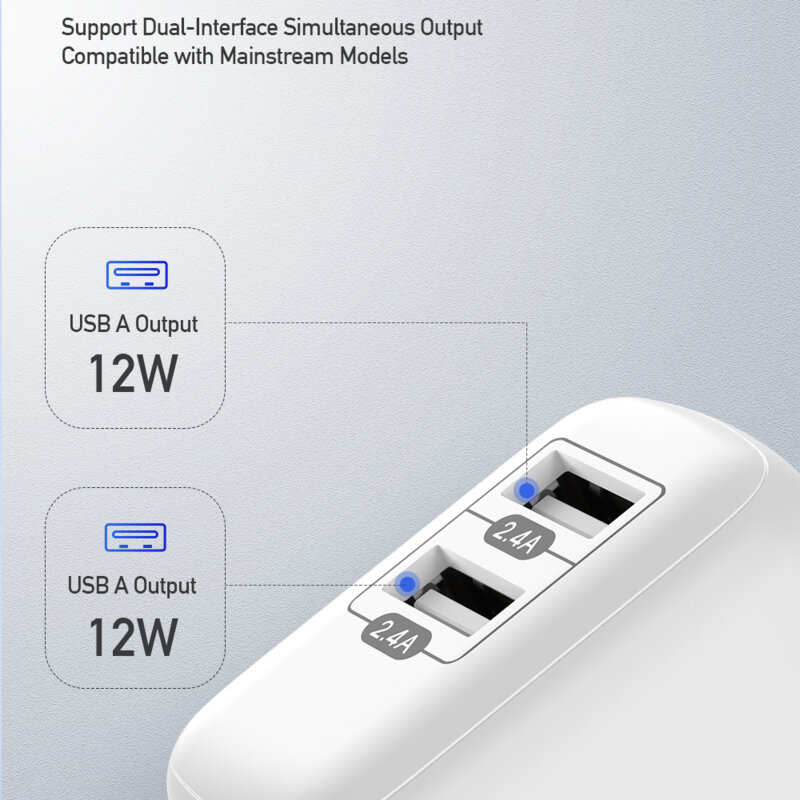 Incarcator Fast Charging 2 x USB 12W Dux Ducis C10, alb