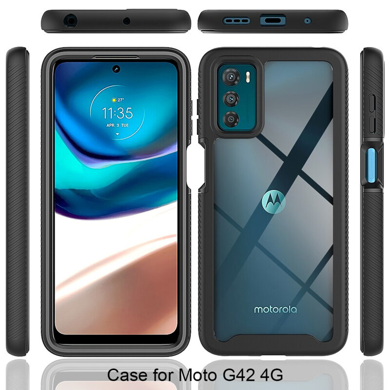 [Pachet 360°] Husa + folie Motorola Moto G42 Techsuit Defense, negru