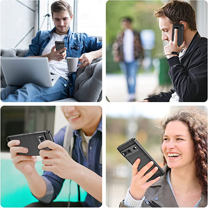 Husa Google Pixel 7 Techsuit Carbon Silicone, negru