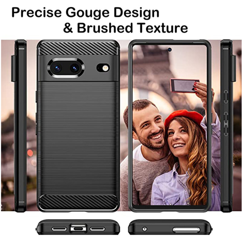 Husa Google Pixel 7 Techsuit Carbon Silicone, negru