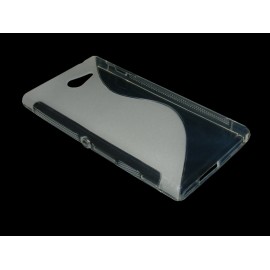 Husa Sony Xperia M2 Silicon Gel TPU Alb Transparent